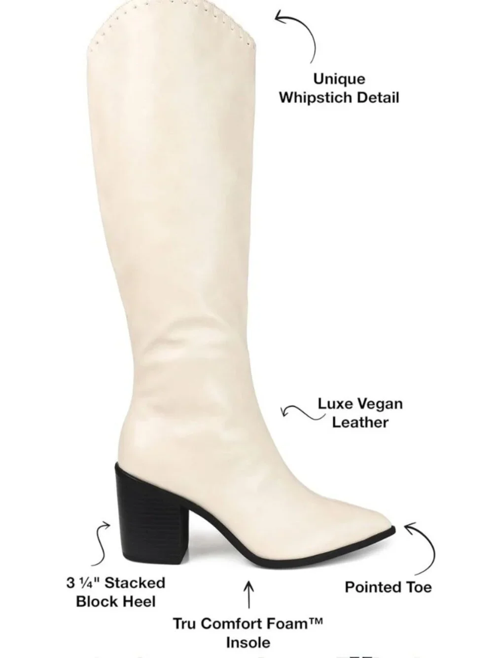 New Journee Collection Daria Bone Knee High Boots Comfort Foam Women’s 9M